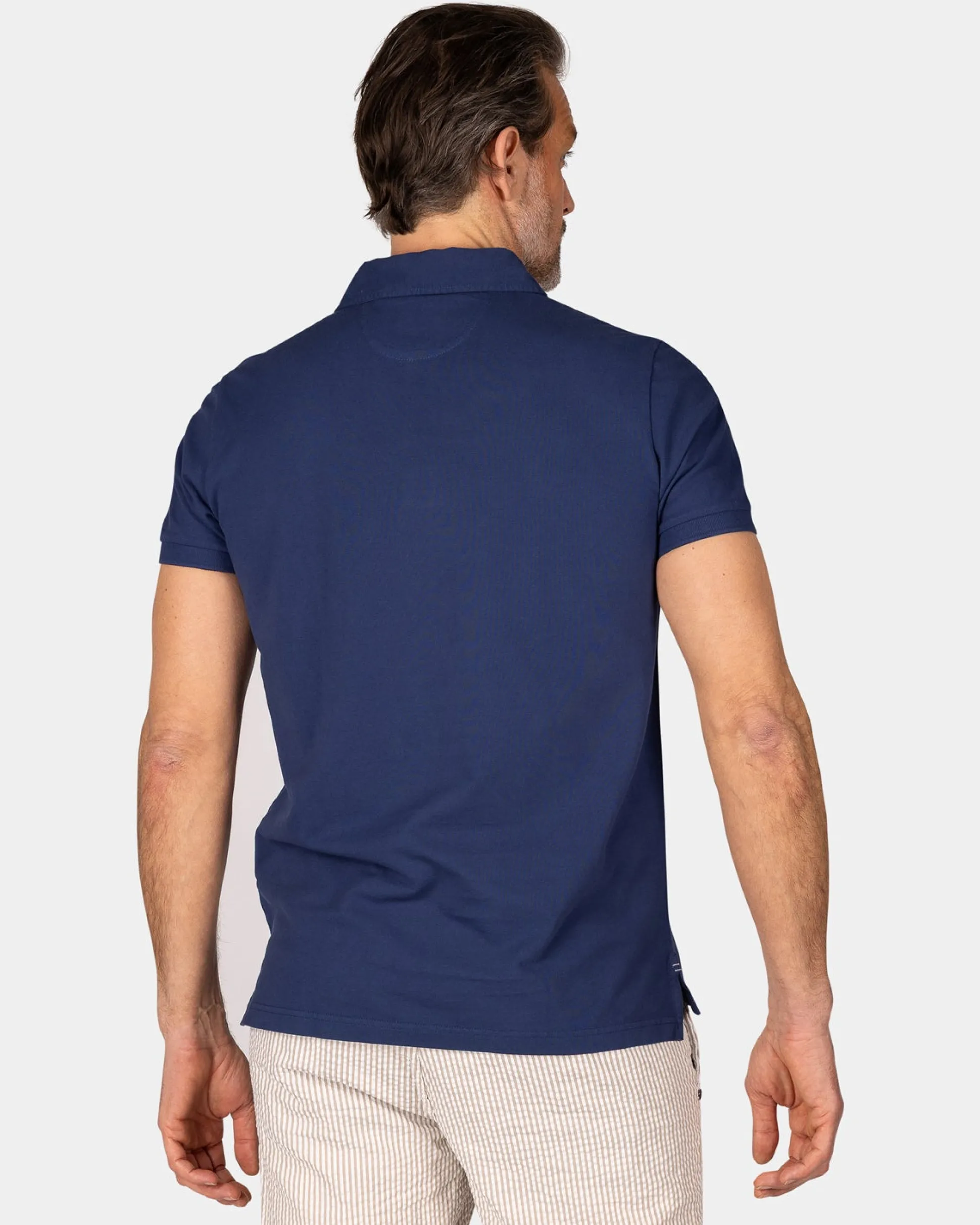 Solid Cotton Blue Polo
