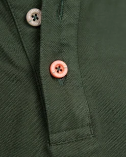 Solid Cotton Dark Green Polo
