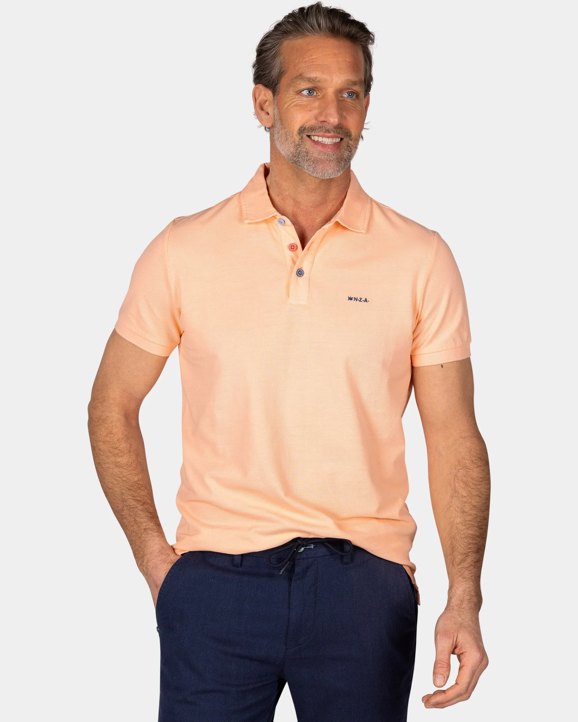Solid Cotton Light Orange Polo