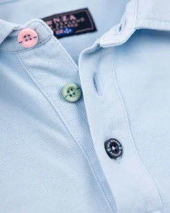 Solid Cotton Pastel Blue Polo