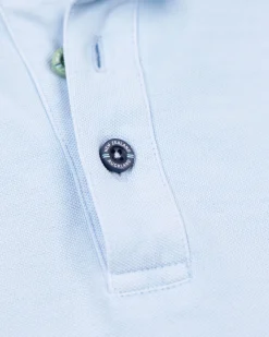 Solid Cotton Pastel Blue Polo