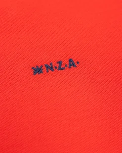 Solid Cotton Red-Orange Polo