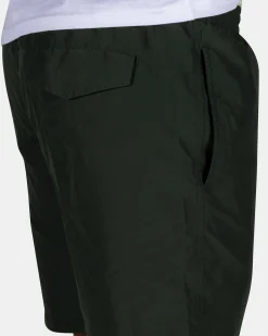 Solid Green Swim Shorts with Green Details