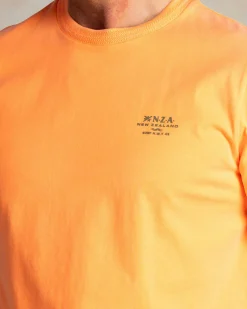 Solid orange cotton T-shirt with round neck