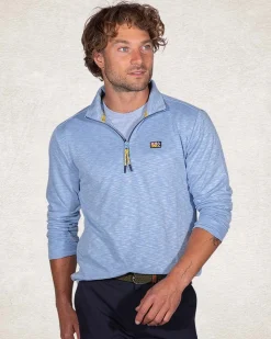 Sportive half zip sweatshirt - Pale Blue