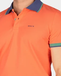 Sportive solid coloured polo - Golden Orange