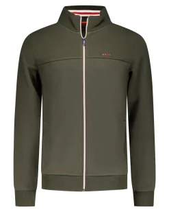 Sporty dark green cardigan - Gravel Green