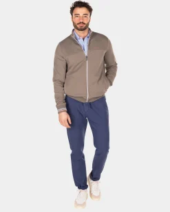 Stretch cardigan with accent tipping - Misty Army