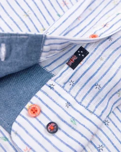 Striped linen shirt - White Multicolour