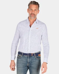 Striped linen shirt - White Multicolour