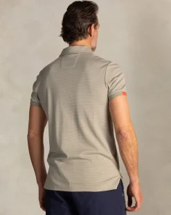 Taupe polo made of cotton and recycled polyester