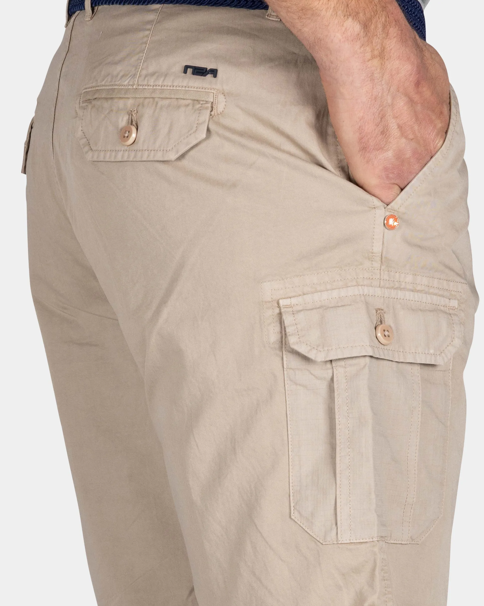 Tough Sand-Colored Cotton Cargo Shorts