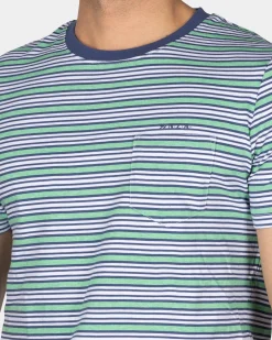 T-shirt with blue stripes