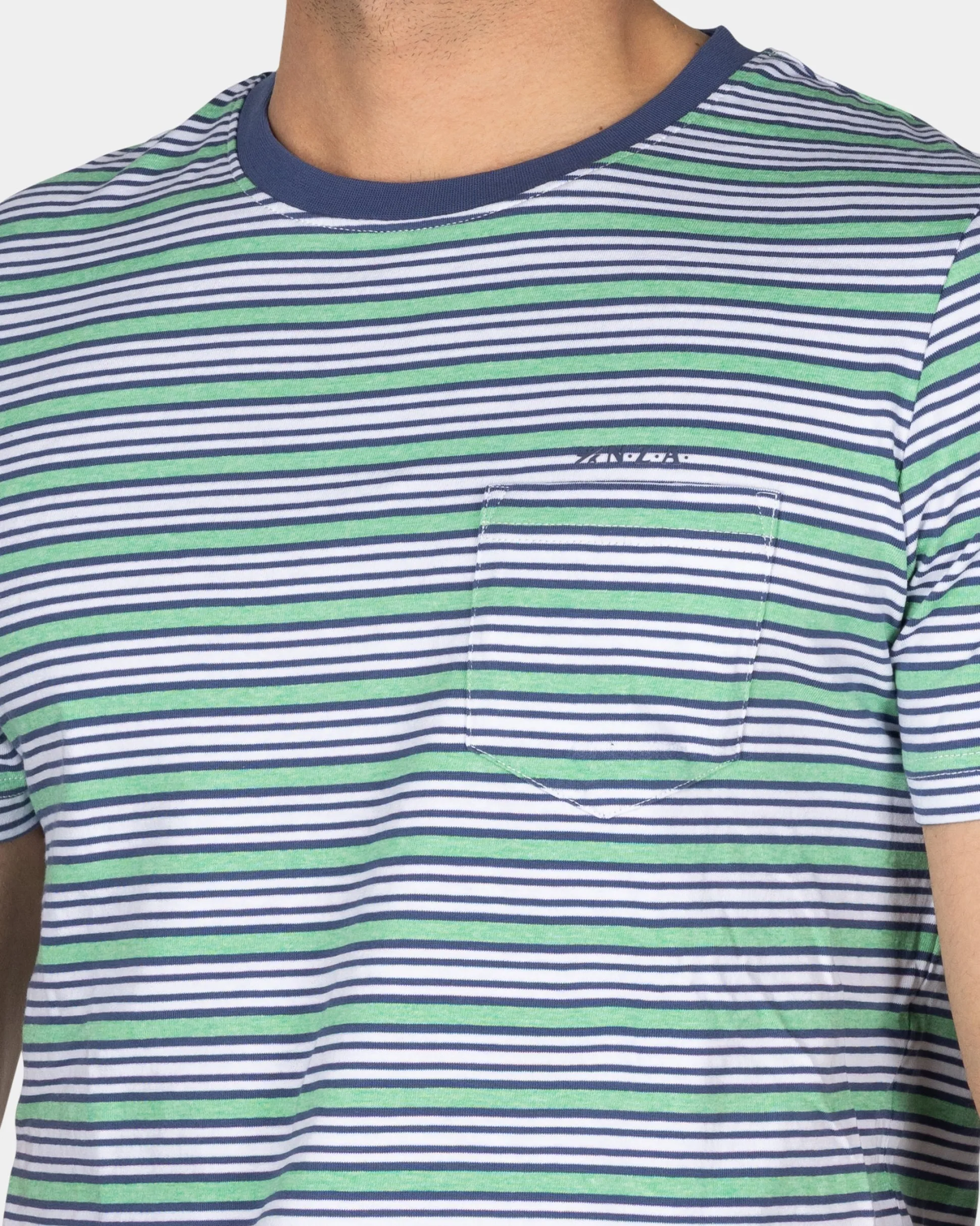 T-shirt with blue stripes
