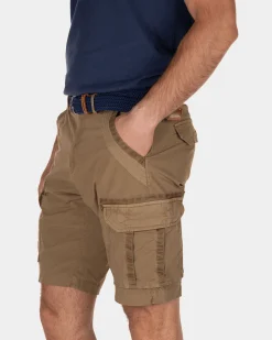 Ward Poplin short cargo pants - Tobacco Brown