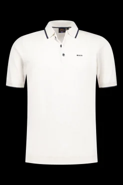 White jersey polo - Powder Sand