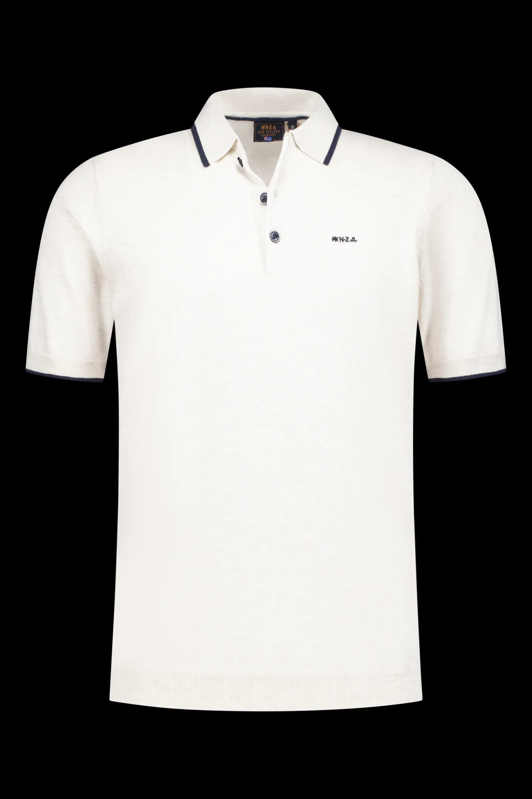 White jersey polo - Powder Sand