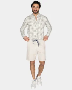 White Shirt with Green Graphic Print