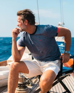 White stretch chino shorts