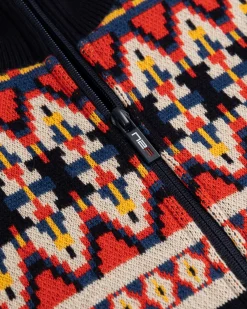 Winter knitted cardigan Grace - Ink Navy