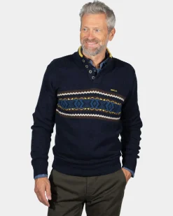 Winter knitted jumper Fraser - Ink Navy