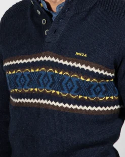Winter knitted jumper Fraser - Ink Navy