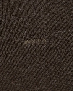 Wool plain half zip pullover - Smoked Green