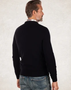 Wool pullover round neck - Pitch navy