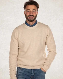Wool pullover round neck - Milky Ecru
