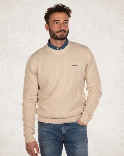 Wool pullover round neck - Milky Ecru